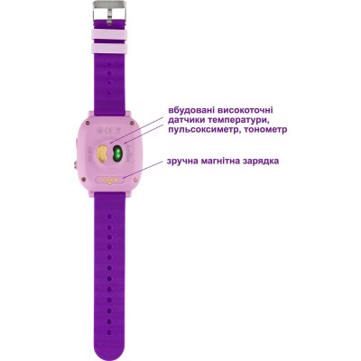 Дитячий смарт-годинник AmiGo GO005 4G WIFI Thermometer Purple