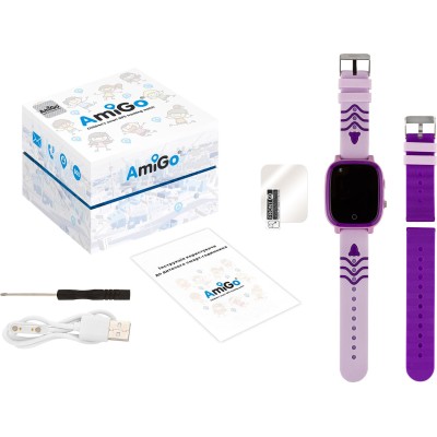 Дитячий смарт-годинник AmiGo GO005 4G WIFI Thermometer Purple