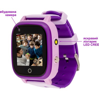 Дитячий смарт-годинник AmiGo GO005 4G WIFI Thermometer Purple