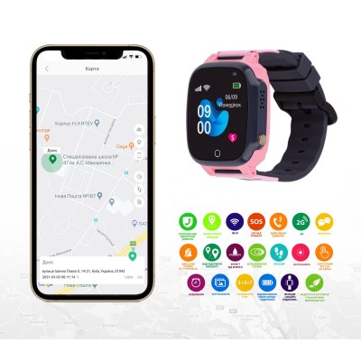 Дитячий смарт-годинник AmiGo GO008 MILKY GPS WIFI Pink