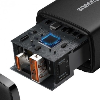 Зарядний Пристрій Baseus 1USB + Type-C Compact Quick Charger 20W (CCXJ-B01) Black