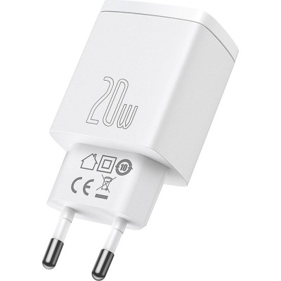 Зарядний Пристрій Baseus 1USB + Type-C Compact Quick Charger 20W (CCXJ-B02) White