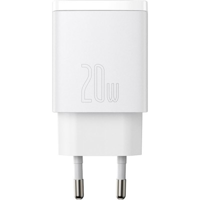 Зарядний Пристрій Baseus 1USB + Type-C Compact Quick Charger 20W (CCXJ-B02) White