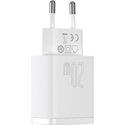 Зарядний Пристрій Baseus 1USB + Type-C Compact Quick Charger 20W (CCXJ-B02) White