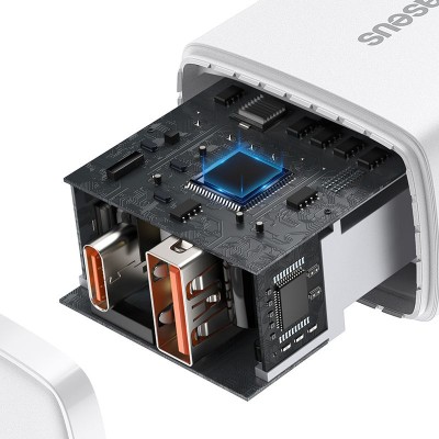 Зарядний Пристрій Baseus 1USB + Type-C Compact Quick Charger 20W (CCXJ-B02) White