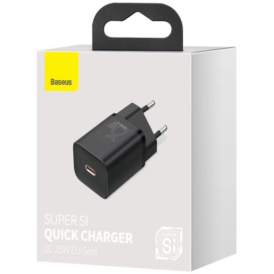 Зарядний Пристрій Baseus Super Si Quick Charger 1C 25W (CCSP020101) Black