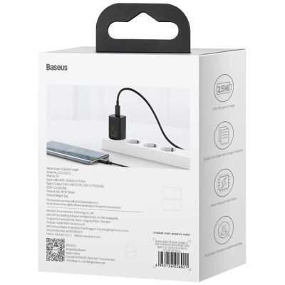 Зарядний Пристрій Baseus Super Si Quick Charger 1C 25W (CCSP020101) Black