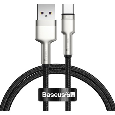Кабель Baseus Cafule Metal Data Type-C 66W (1m) CAKF000101 Black Кабель Baseus Cafule Metal Data Type-C 66W (1m) CAKF000101 Black