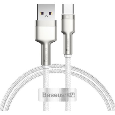 Кабель Baseus Cafule Metal Data Type-C 66W (1m) CAKF000102 White Кабель Baseus Cafule Metal Data Type-C 66W (1m) CAKF000102 White