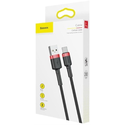 Кабель Baseus Cafule Type-C 2A 2.0 М (CATKLF-C91) Red-Black