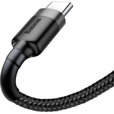 Кабель Baseus Cafule Type-C 3A (1m) (CATKLF-BG1) (gray/black)