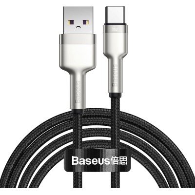 Кабель Baseus Cafule Type-C 66W (CAKF000201) Black 2m Кабель Baseus Cafule Type-C 66W (CAKF000201) Black 2m