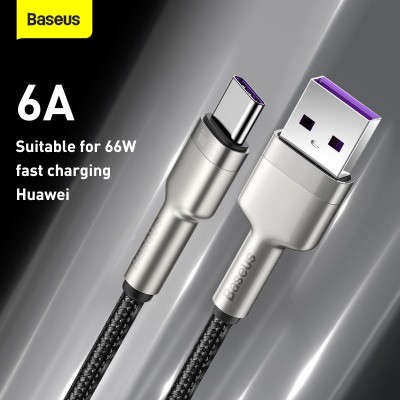 Кабель Baseus Cafule Type-C 66W (CAKF000201) Black 2m Кабель Baseus Cafule Type-C 66W (CAKF000201) Black 2m
