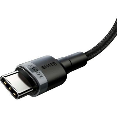 Кабель Baseus Cafule Type-C To Type-C (100W, 5A, 2m) CATKLF-ALG1 Black-Grey
