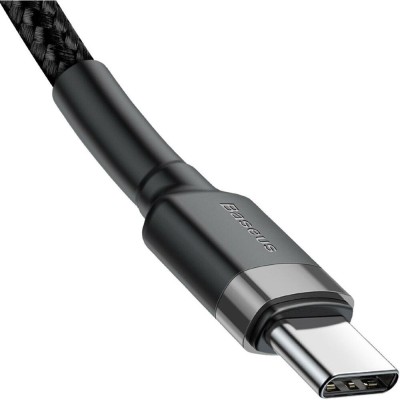 Кабель Baseus Cafule Type-C to Type-C PD2.0 (20V 3A) 1m (CATKLF-GG1) Grey\Black