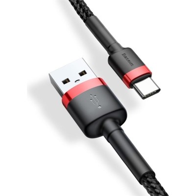 Кабель Baseus Cafule USB Type-C 3m (CATKLF-U91) Red/Black