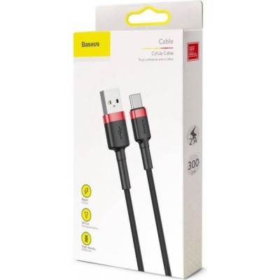 Кабель Baseus Cafule USB Type-C 3m (CATKLF-U91) Red/Black