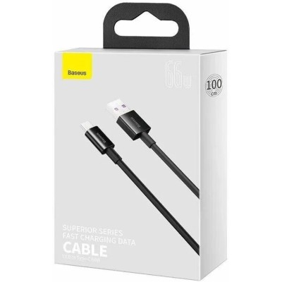 Кабель Baseus Superior Series Type-C 66W (CATYS-01) Black 1m Кабель Baseus Superior Series Type-C 66W (CATYS-01) Black 1m