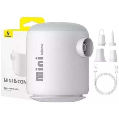 Автомобільний насос Baseus PocketGo Portable Air Pump (C11157700221-00) White
