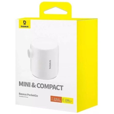 Автомобільний насос Baseus PocketGo Portable Air Pump (C11157700221-00) White