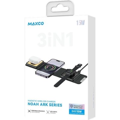 Бездротовий зарядний пристрій MAXCO 3in115Wmulti-compatiblity (MCW-02) чорн