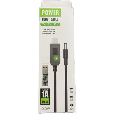 Кабель Power Boost cable USB-DC 5.5x2.1 9V 1 м чорний