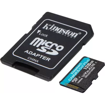 Карта памяти Kingston MicroSDXC 128GB Canvas Go! Plus Class 10 UHS-I U3 V30 A2 + SD-адаптер (SDCG3/128GB)