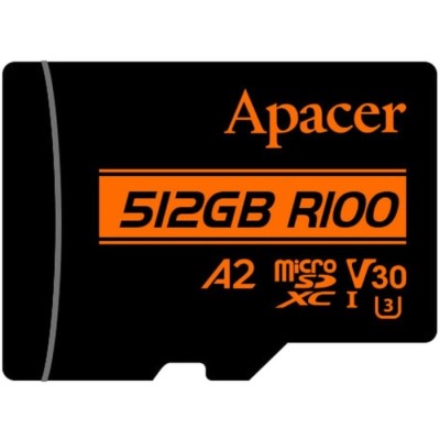 Карта пам'яті Apacer microSDXC UHS-I U3 512GB V30 A2 адаптер +SD (AP512GMCSX10U8-R)