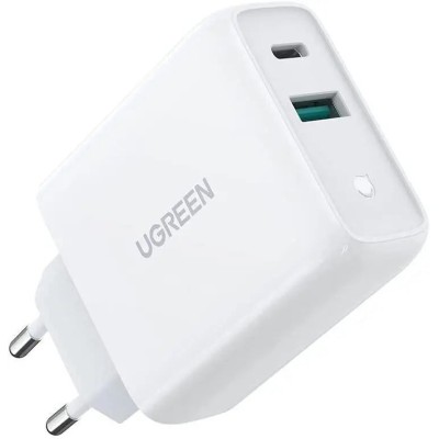 Мережевий Зарядний пристрій UGREEN CD170 USB+USB Type-C Wall Charger 36W 3A (60468) White Мережевий Зарядний пристрій UGREEN CD170 USB+USB Type-C Wall Charger 36W 3A (60468) White