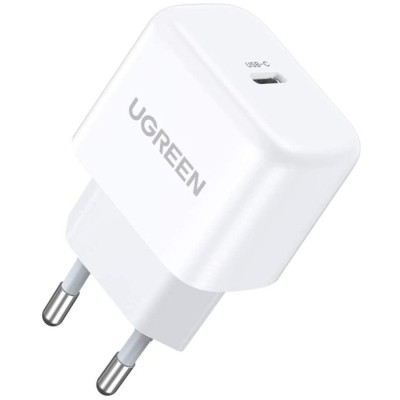Мережевий Зарядний пристрій UGREEN CD241 USB Type-C 20W Mini PD PD3.0 Fast Charger 3A (10220) White