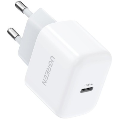 Мережевий Зарядний пристрій UGREEN CD241 USB Type-C 20W Mini PD PD3.0 Fast Charger 3A (10220) White