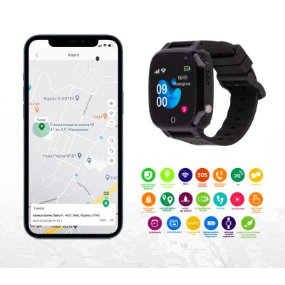 Смарт-часы для детей AmiGo GO008 MILKY GPS WIFI Black