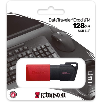 Флеш-пам'ять USB Kingston DT Exodia M 128GB Black + Red USB 3.2 (DTXM/128GB)