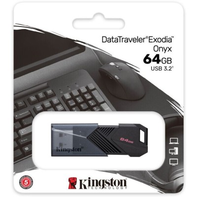 Флеш-пам'ять USB Kingston DT Exodia Onyx 64GB USB 3.2 Black (DTXON/64GB)
