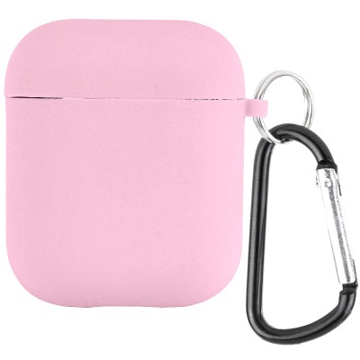 Силіконовий футляр з мікрофіброю для навушників Airpods 1/2 Рожевий / Light pink