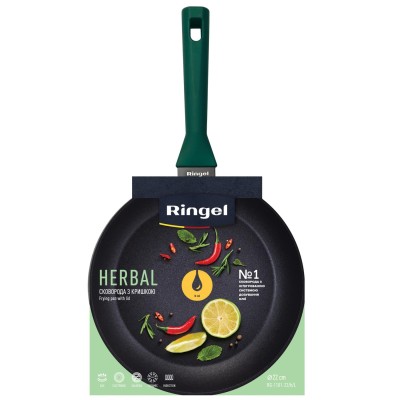 Сковорода RINGEL Herbal глибока 26 см з/кришкою (RG-1101-26/h/L)