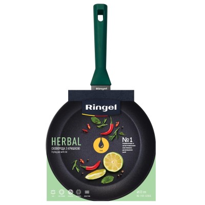 Сковорода RINGEL Herbal глибока 28 см з/кришкою (RG-1101-28/h/L) Сковорода RINGEL Herbal глибока 28 см з/кришкою (RG-1101-28/h/L)