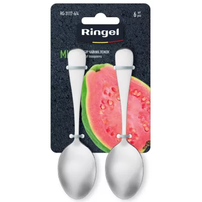 Столові прилади RINGEL Mira Набір чайних ложок 6 шт. на блістері (RG-3117-6/4)