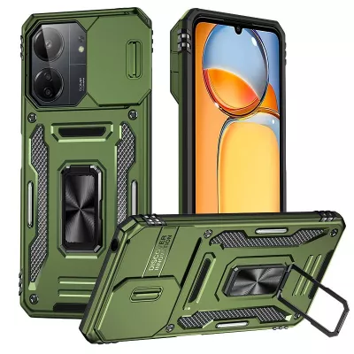 Ударостійкий чохол Camshield Army Ring для Xiaomi Redmi 14C / A4 / Poco C75 Оливковий / Army Green