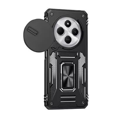 Ударостійкий чохол Camshield Army Ring для Xiaomi Redmi 14C / A4 / Poco C75 Чорний / Black