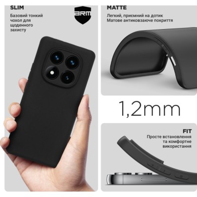 Чохол ArmorStandart Matte Slim Fit Camera cover Black (ARM79729) для Xiaomi Redmi Note 14 Pro 5G / Poco X7