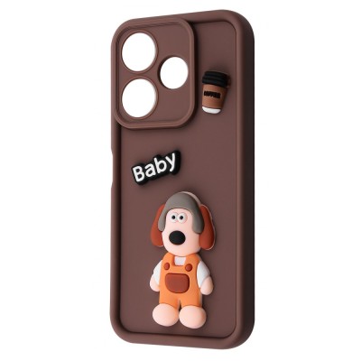 Чохол Pretty Things Case Xiaomi Redmi 13 4G/Poco M6 4G/Note 13R brown/baby