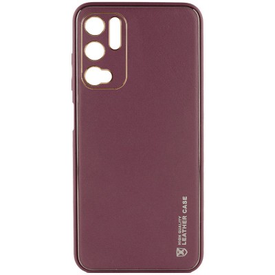 Шкіряний чохол Xshield для Xiaomi Redmi Note 10 5G / Poco M3 Pro Бордовий / Plum Red