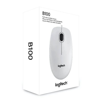 Миша Logitech B100 White (910-003360)