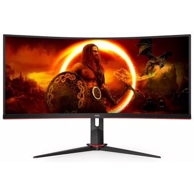 Монітор AOC 34" CU34G2XP/BK 21:9 VA Curved WQHD 180Hz HDMI DP USB Height Black/Red
