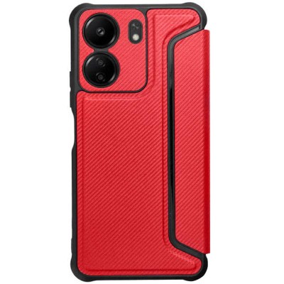 Шкіряний чохол книжка GETMAN Razor (PU) для Xiaomi Redmi 13C / Poco C65 Red