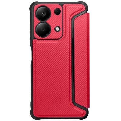 Шкіряний чохол книжка GETMAN Razor (PU) для Xiaomi Redmi Note 13 Pro 4G / Poco M6 Pro 4G Red