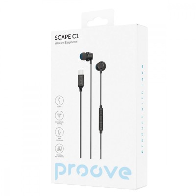 Дротові навушники Proove Scape C1 Type-C (WESC10000201) Black Дротові навушники Proove Scape C1 Type-C (WESC10000201) Black