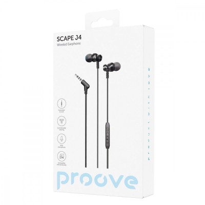Дротові навушники Proove Scape J4 3.5mm (WESJ40000801) Black