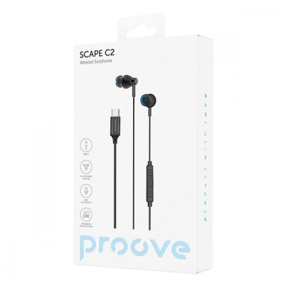 Дротові навушники Proove Scape C2 (Type-C) (WESC20000201) Black